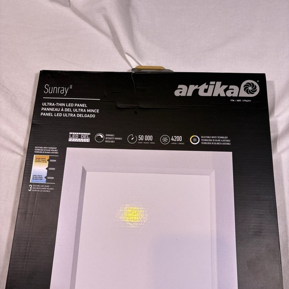 Artika Sunray Ultra Thin LED Panel Light 4200 Lumens Selectable White Open Box - Picture 6 of 8
